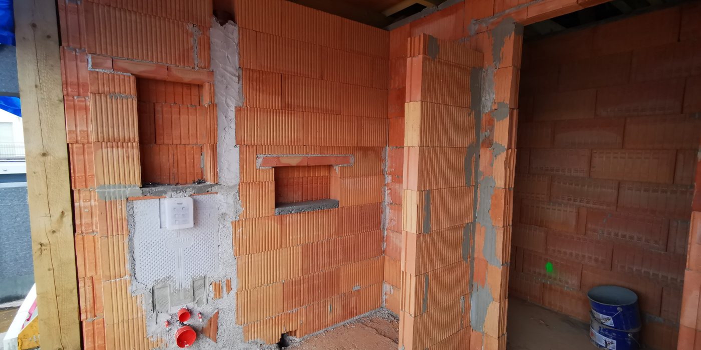 Fotografie z dozdívání interiéru | Vzorový e4 dům | Wienerberger