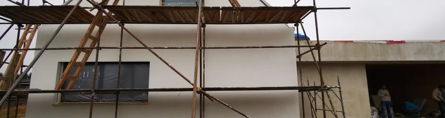 Fotografie finální omítky a venkovní fasády | Vzorový e4 dům | Wienerberger