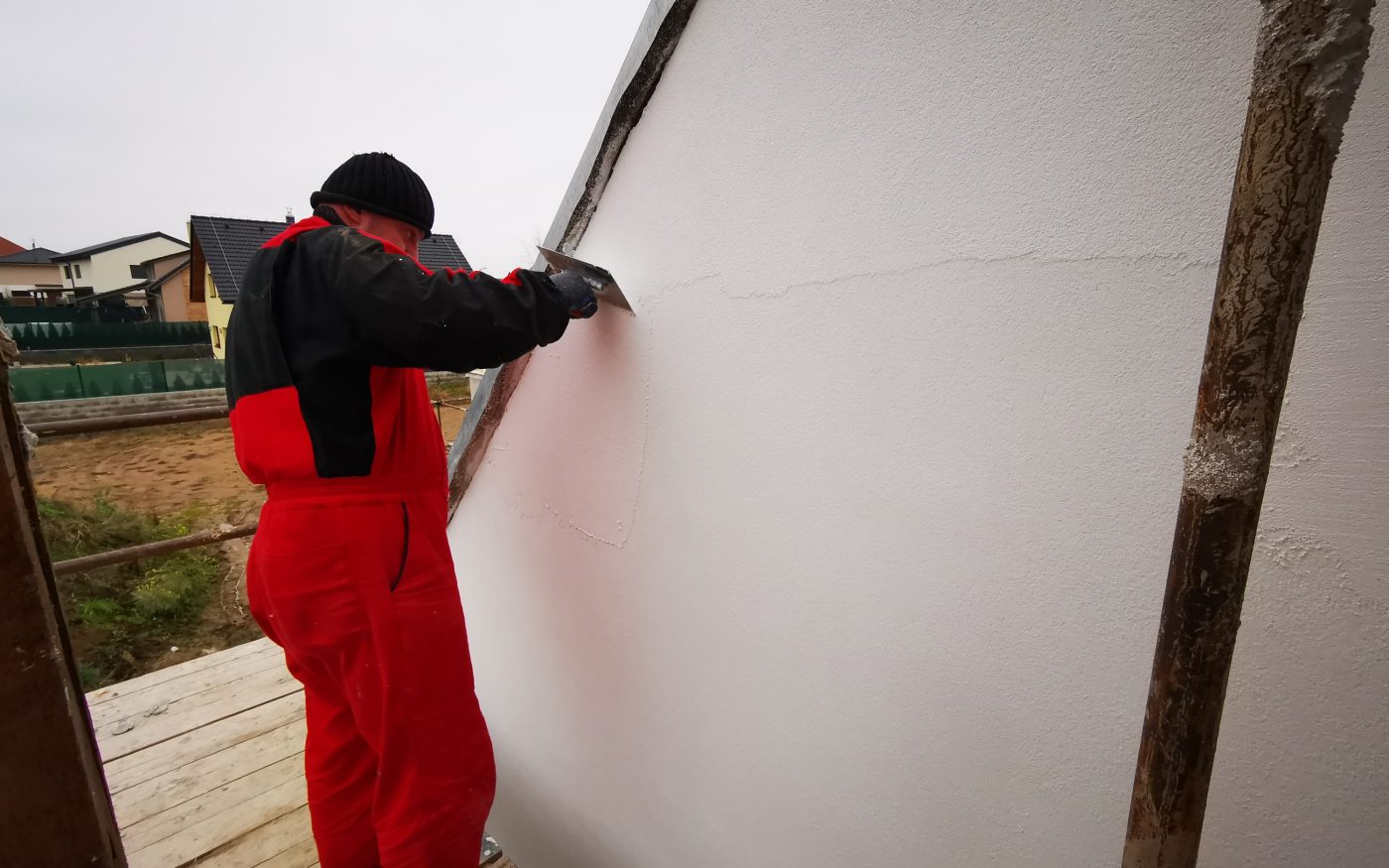 Fotografie finální omítky a venkovní fasády | Vzorový e4 dům | Wienerberger