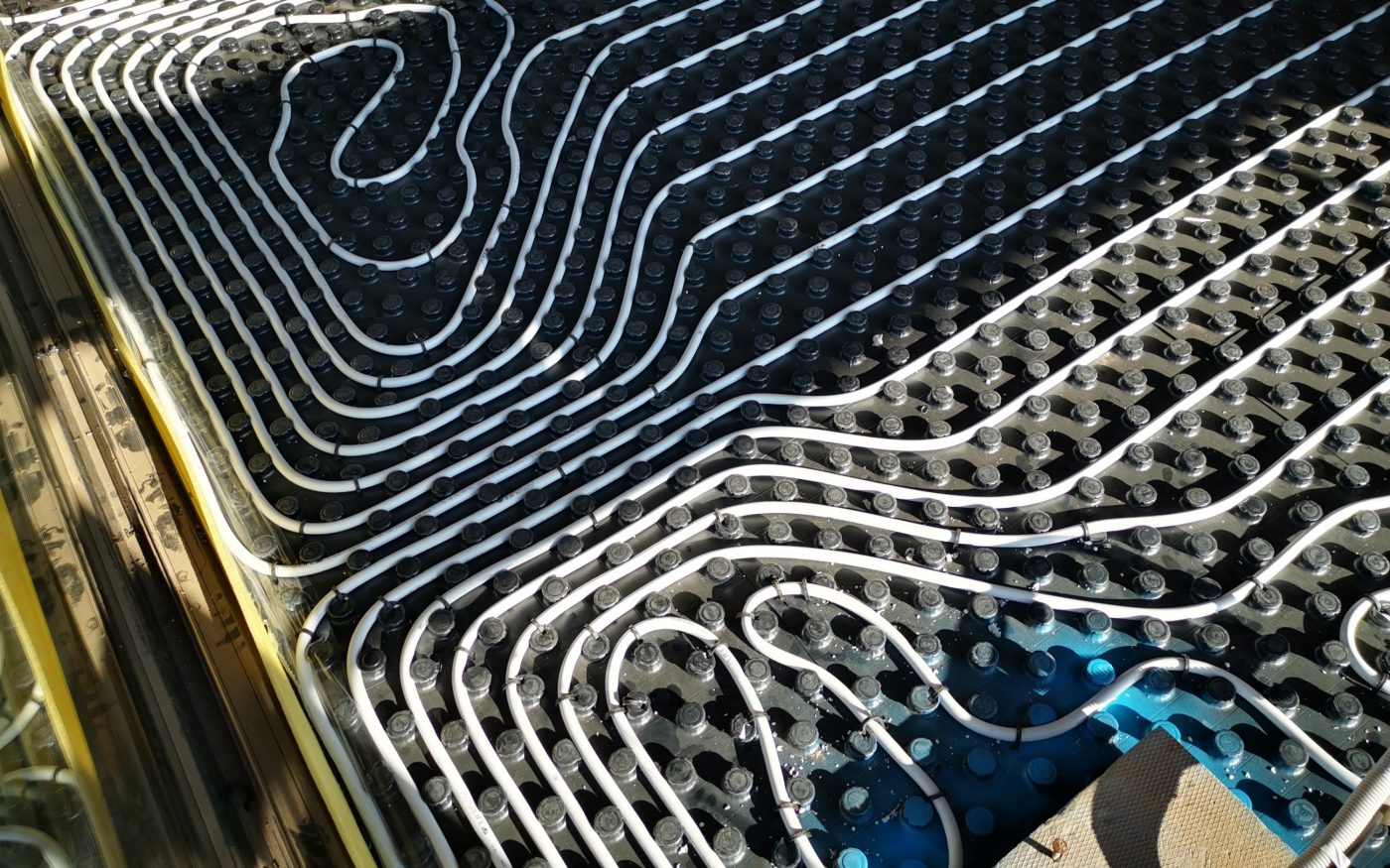 Fotografie rozvodů podlahového vytápění 1NP | Vzorový e4 dům | Wienerberger