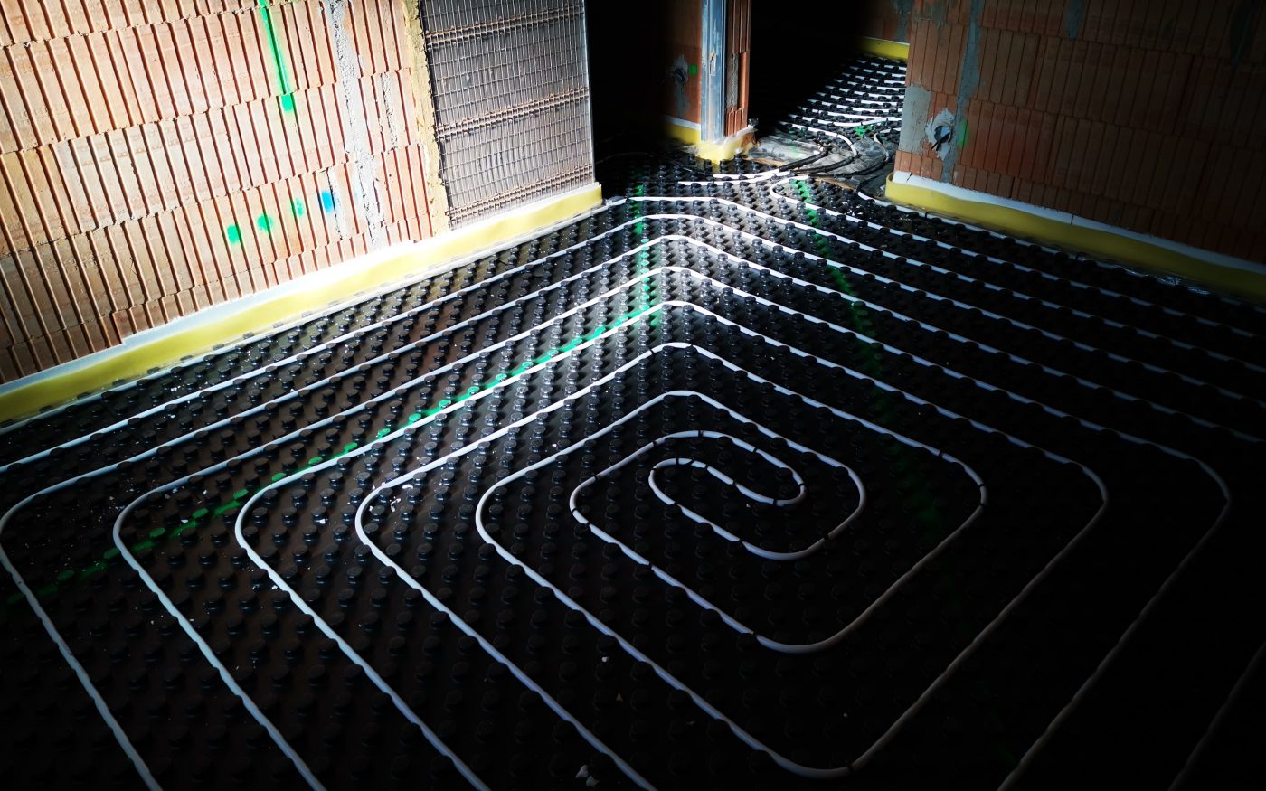 Fotografie rozvodů podlahového vytápění 1NP | Vzorový e4 dům | Wienerberger