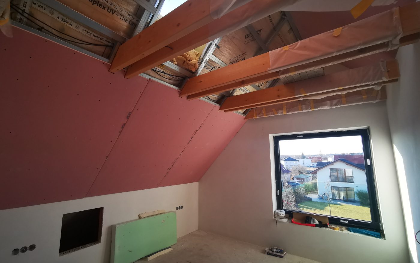 Fotografie z montáže sádrokartonu | Vzorový e4 dům | Wienerberger