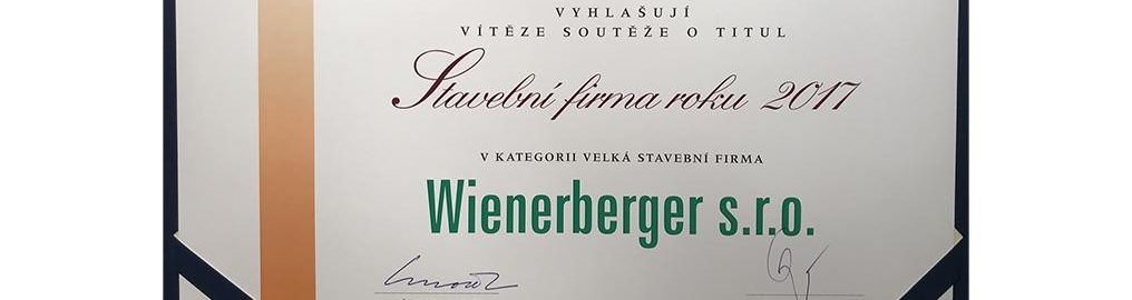 Fotografie z ocenění nejlepší stavební firmy roku 2017 | Vzorový e4 dům | Wienerberger