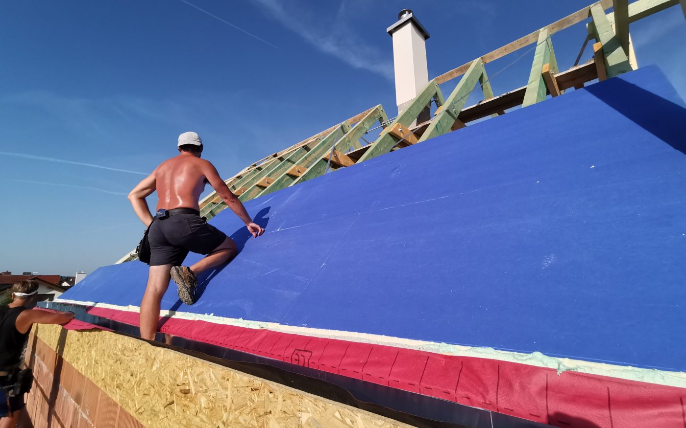 Foto z nadkrokevní izolace a laťování | Vzorový e4 dům | Wienerberger