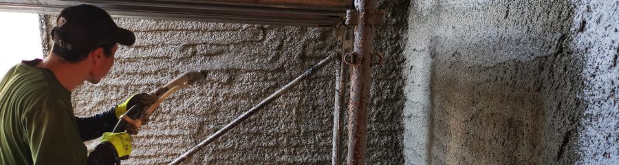 Fotografie první vrstvy omítky | Vzorový e4 dům | Wienerberger