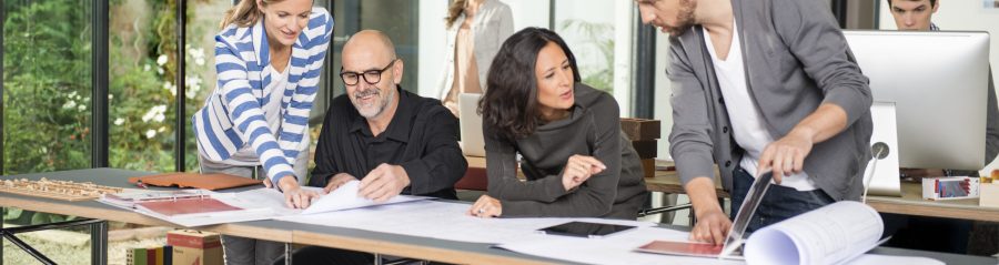 Architects collaborating in their office