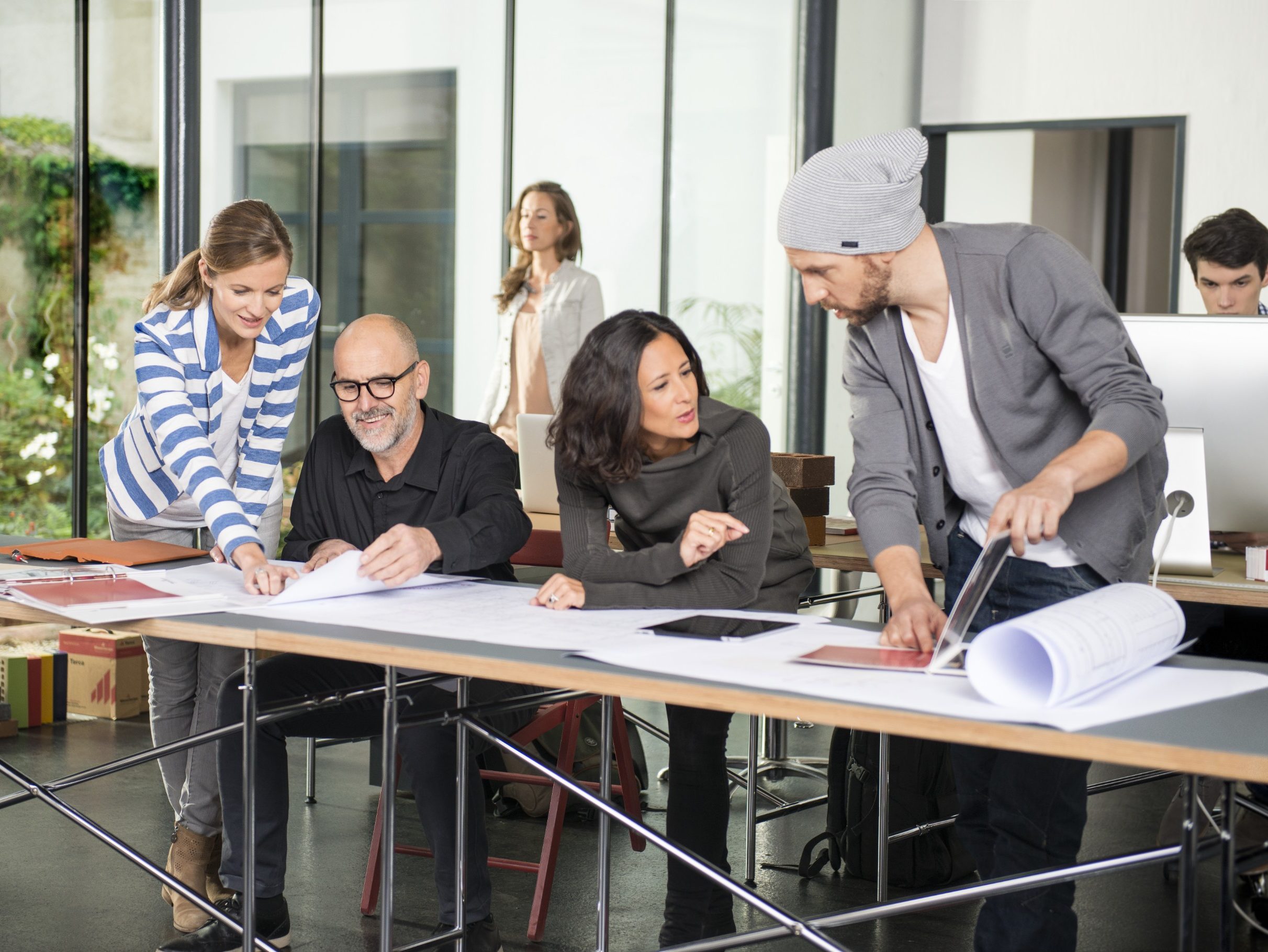 Architects collaborating in their office