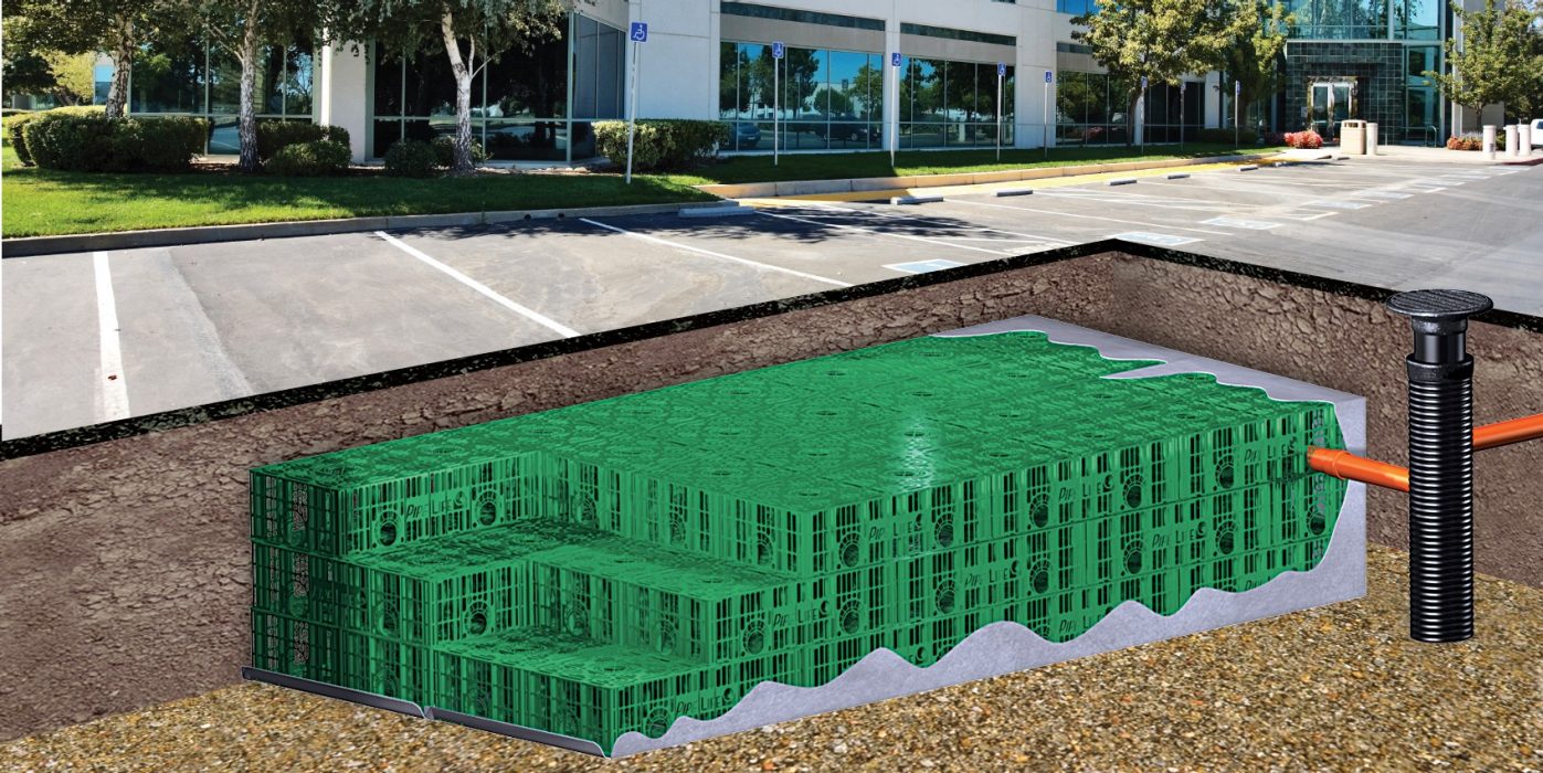 Příklad Instalace Systémů pro hospodaření s dešťovou vodou | Průmyslový partner e4 | Pipelife