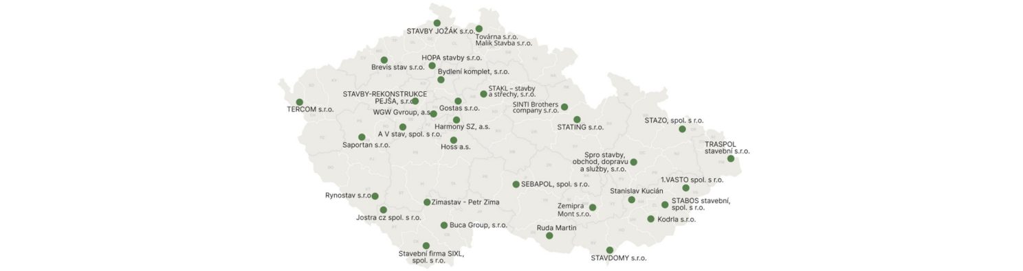 Mapa stavební firem v programu Wienerberger e4 dům
