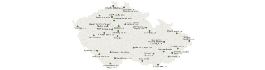 Mapa stavebních firem programu e4