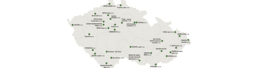 Mapa stavebních firem programu e4