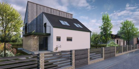 Pohled z ulice - typový projekt - ADRIANA 2.02Půdorys přízemí - typový projekt ADRIANA 2.02 | Wienerberger e4 dům