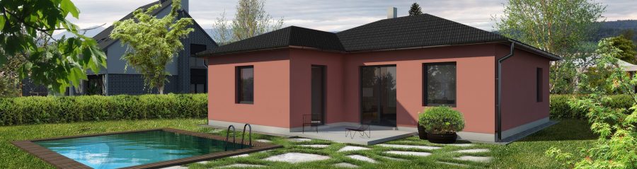 Pohled ze zahrady - typový projekt ALICE 4.01 | Wienerberger e4 dům