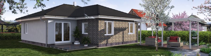Pohled ze zahrady - typový projekt  BERTA 2.05 | Wienerberger e4 dům