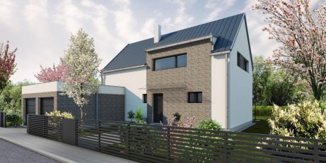 Pohled z ulice - typový projekt - BRIGIT 2.02 | Wienerberger e4 dům