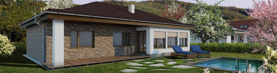 Pohled ze zahrady - typový projekt - DENISA 1.02 | Wienerberger e4 dům