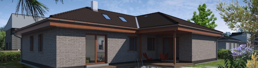 Pohled ze zahrady - typový projekt - DIANA 1.04 | Wienerberger e4 dům