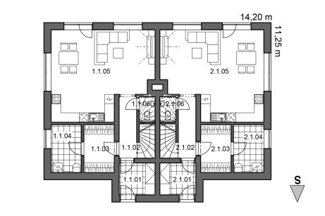 Půdorys přízemí - typový projekt - ELSA I TREND | Wienerberger e4 dům