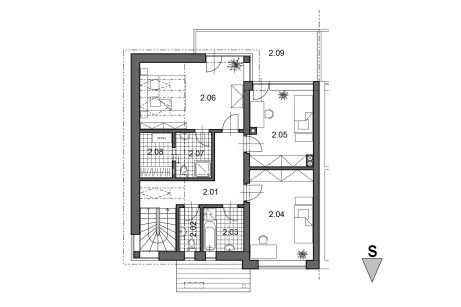 Půdorys patro - typový projekt - EMA 1.01 | Wienerberger e4 dům