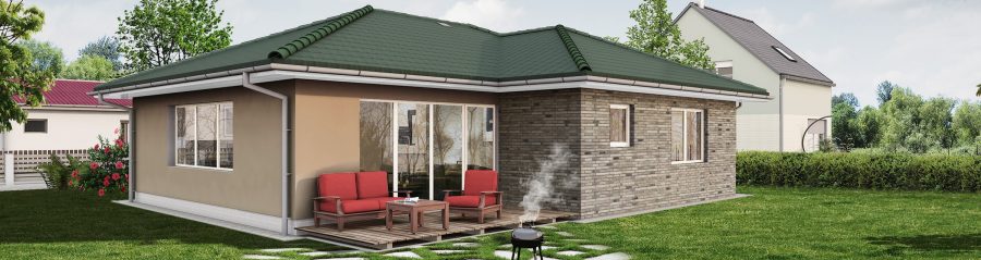 Pohled ze zahrady - typový projekt - IRENA 1.01 | Wienerberger e4 dům