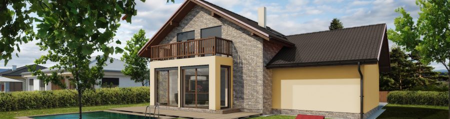 Pohled ze zahrady - typový projekt - LENKA 8.03 | Wienerberger e4 dům