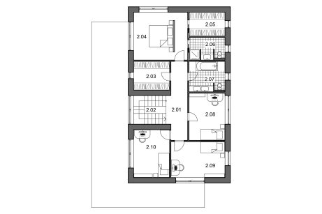 Půdorys patra - typový projekt - LEONA I KLASIK | Wienerberger e4 dům