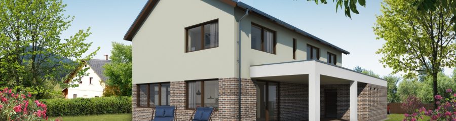 Pohled ze zahrady - typový projekt - LEONA I KLASIK | Wienerberger e4 dům