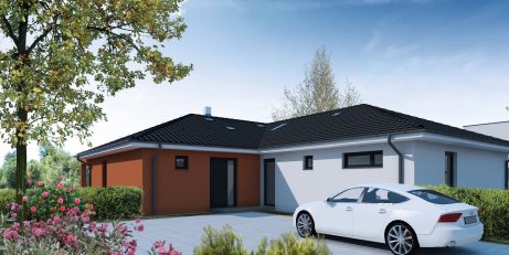 Pohled z ulice - typový projekt - MIRKA 1.01 | Wienerberger e4 dům