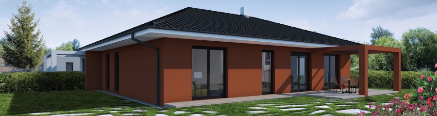 Pohled ze zahrady - typový projekt - MIRKA 1.01 | Wienerberger e4 dům