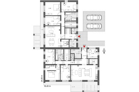 Půdorys přízemí - typový projekt - MIRKA 2.01 | Wienerberger e4 dům