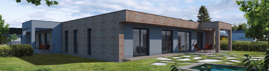 Pohled ze zahrady - typový projekt - MIRKA 2.01 | Wienerberger e4 dům