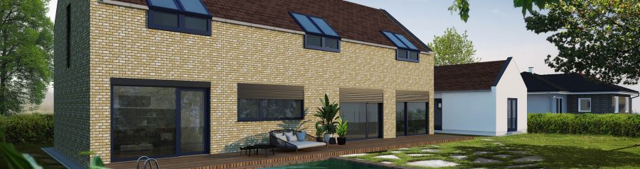 Pohled ze zahrady - typový projekt - NERO 2.0422 | Wienerberger e4 dům