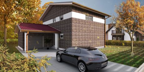 Pohled z ulice - typový projekt - NERO 2.0502 | Wienerberger e4 dům