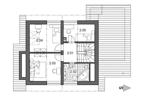 Půdorys patro - typový projekt - PAVLA 2.01 | Wienerberger e4 dům