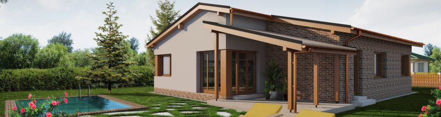 Pohled ze zahrady - typový projekt - ROMANA 1.02 | Wienerberger e4 dům