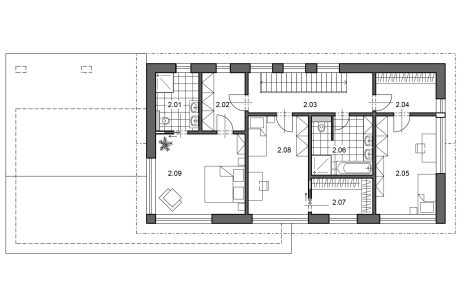 Půdorys patra - typový projekt - SANDRA I KLASIK | Wienerberger e4 dům