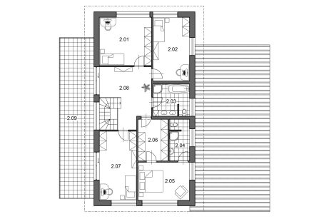 Půdorys patra - typový projekt - SILVIE KLASIK | Wienerberger e4 dům