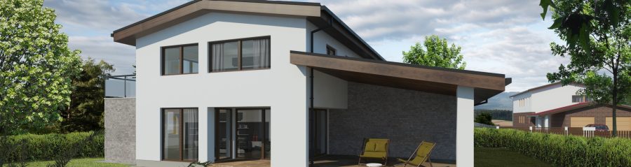 Pohled ze zahrady - typový projekt - SILVIE KLASIK | Wienerberger e4 dům