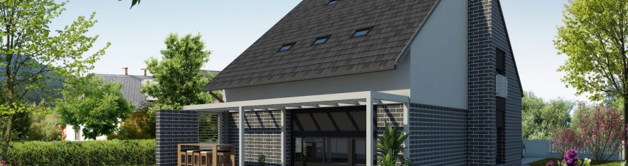 Pohled ze zahrady - typový projekt - VIOLA 1.01 | Wienerberger e4 dům