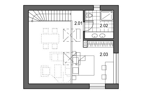 Půdorys patro - typový projekt - ZORA 1.01 | Wienerberger e4 dům