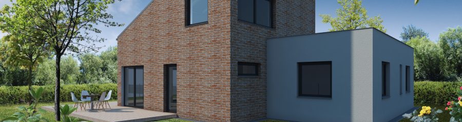 Pohled ze zahrady - typový projekt - ZORA 1.01 | Wienerberger e4 dům