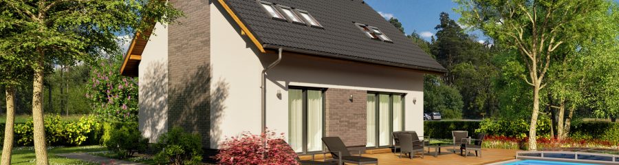 Pohled ze zahrady - typový projekt - LYRA  | Wienerberger e4 dům