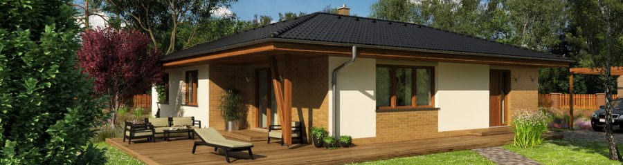 Pohled ze zahrady - typový projekt - MALORKA | Wienerberger e4 dům