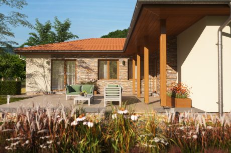 Pohled z ulice - typový projekt - ROMA | Wienerberger e4 dům