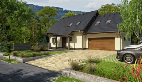 Pohled z ulice - typový projekt - VEGA2PLUS | Wienerberger e4 dům