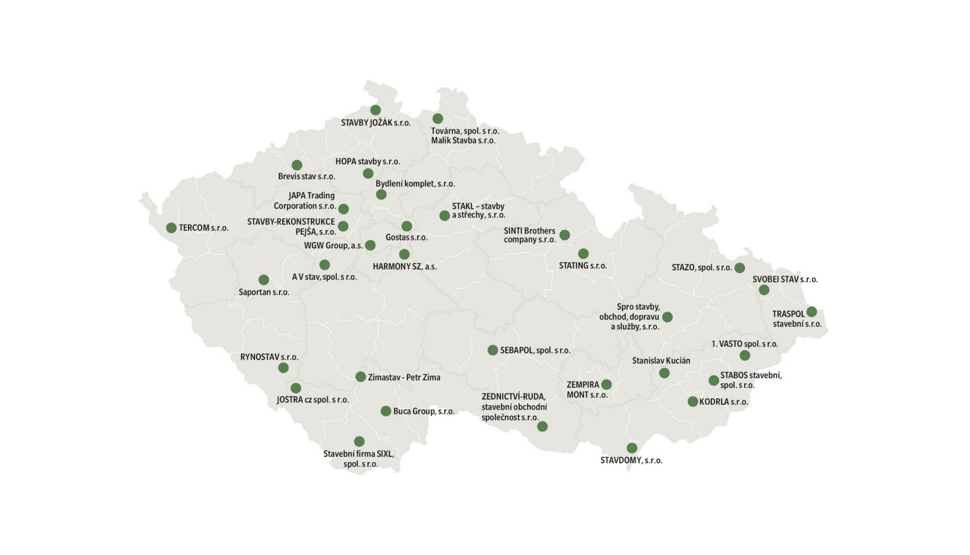 Mapa stavebních firem e4 dům | wienerberger