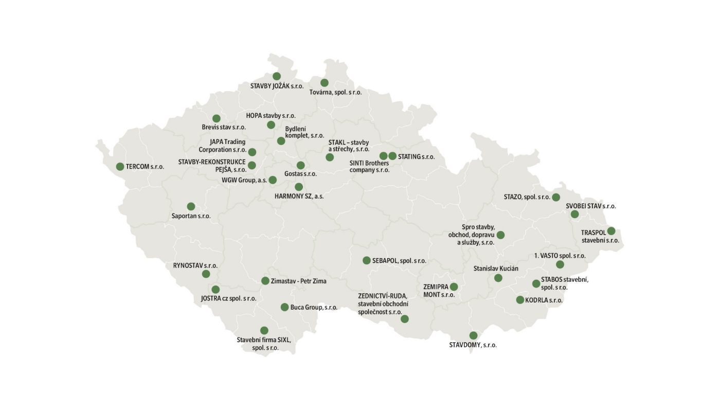 Mapa stavebních firem e4 dům | wienerberger